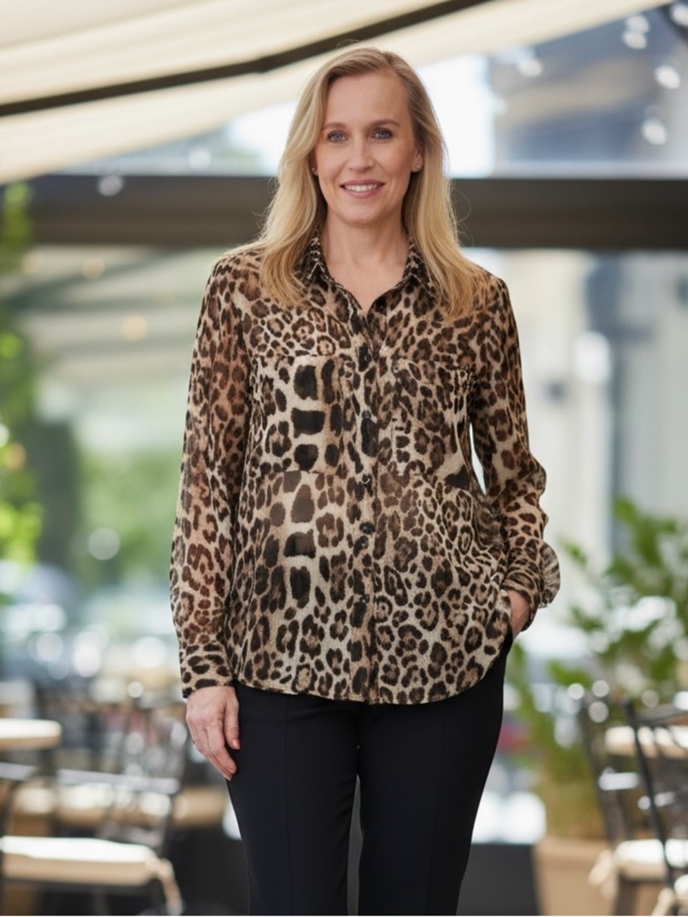 Joseph Ribkoff Animal Print Blouse